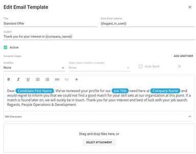 Automated email templates