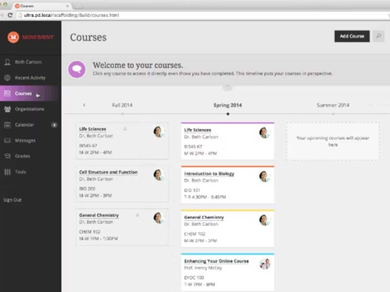 Blackboard Learn Courses