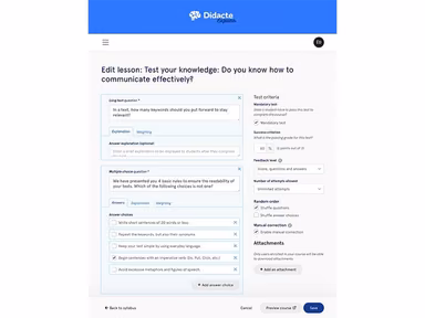 Didacte Auto Corrected Tests