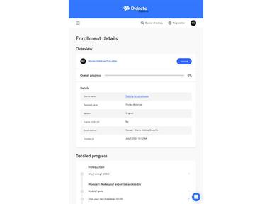 Didacte - Detailed User Progress Page
