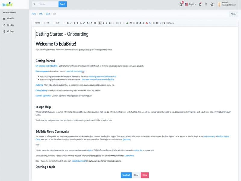 EduBrite Create Your Own Knowledgebase