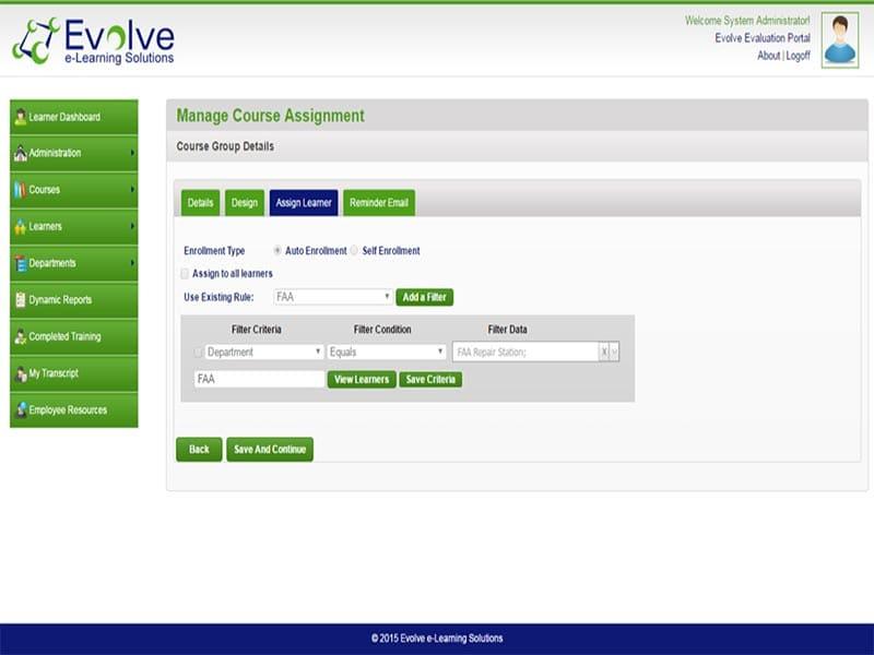 Evolve LMS Assign groups