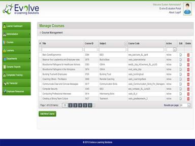 Evolve LMS Course manager