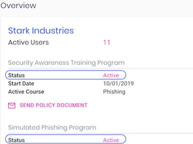 INFIMA Training Status