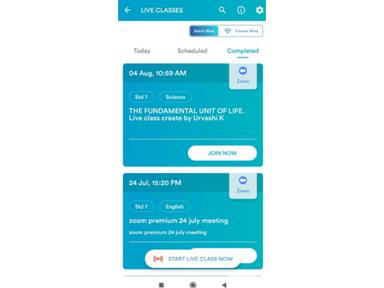 Conduct live class and see schedules