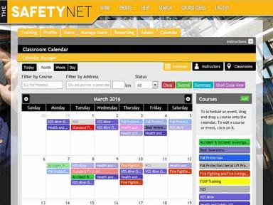 SET Safety LMS Classroom calendar