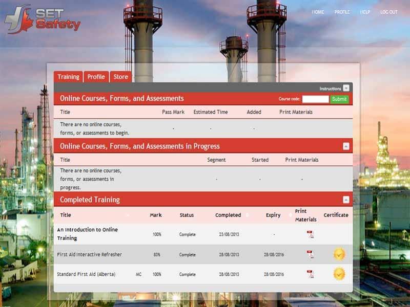 SET Safety Lms Active and completed training