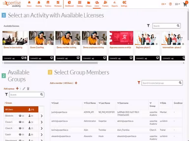 uxpertise LMS Group and enrollment management