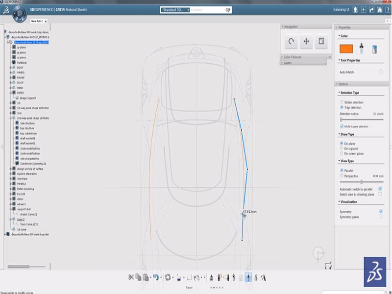 CATIA 3D curves control points