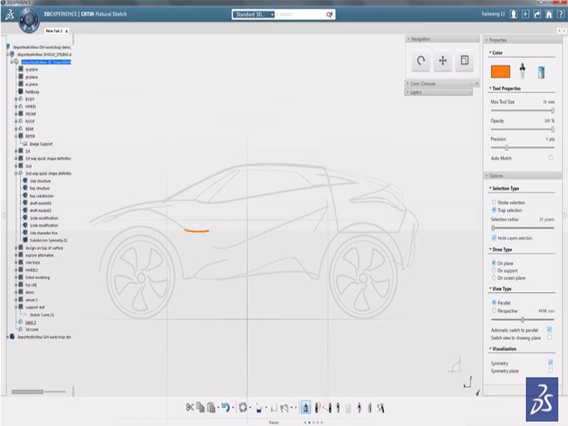 CATIA 3D natural sketch