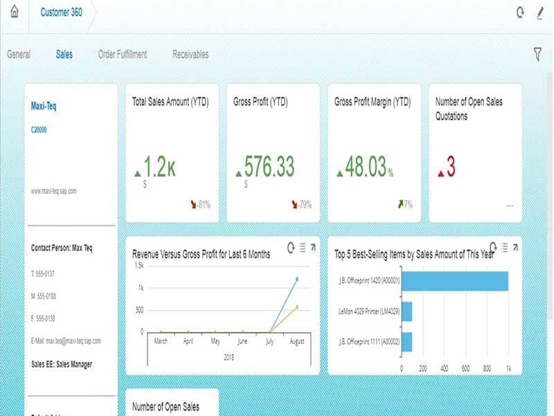 OptiProERP 360 Customer View