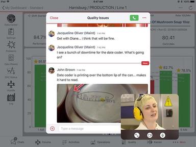 Chat communication showing multi media text thread