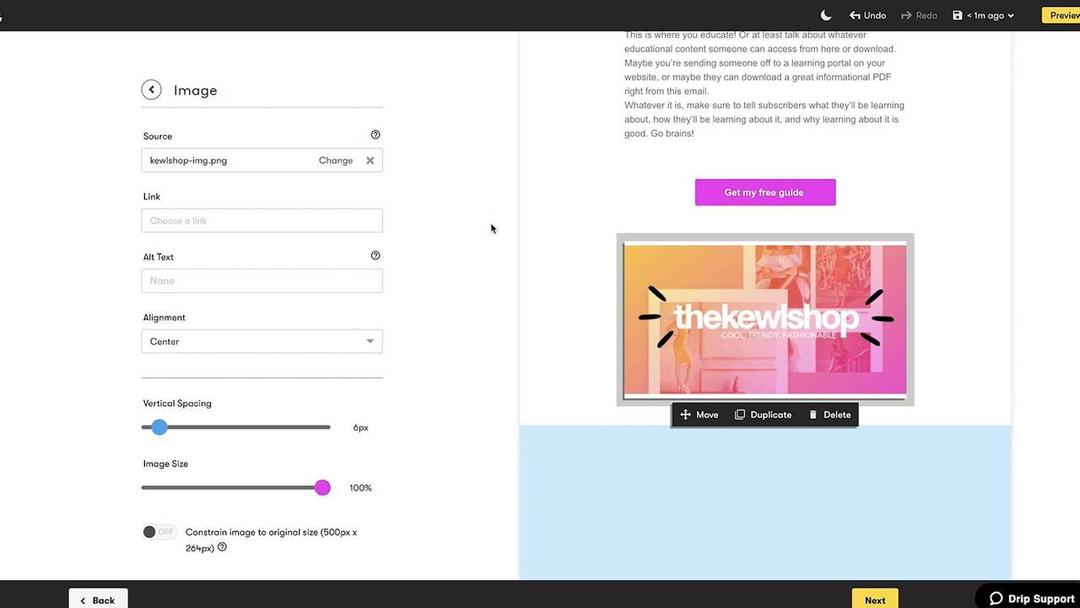 Visual email editor