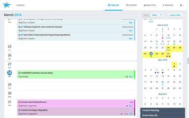 Curata Managing Calendar