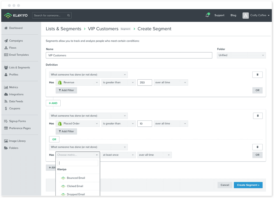 Create segments
