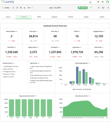 Facebook account overview