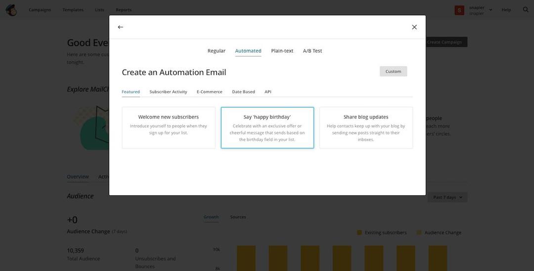 Mailchimp Automated emails