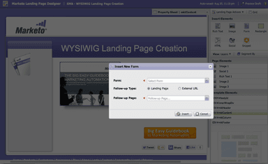 Landing page creation