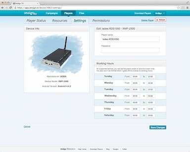 OnSign TV Player Settings