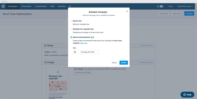Schedule campaigns