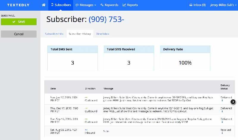 Textedly Text Message Marketing Tool Subscriber