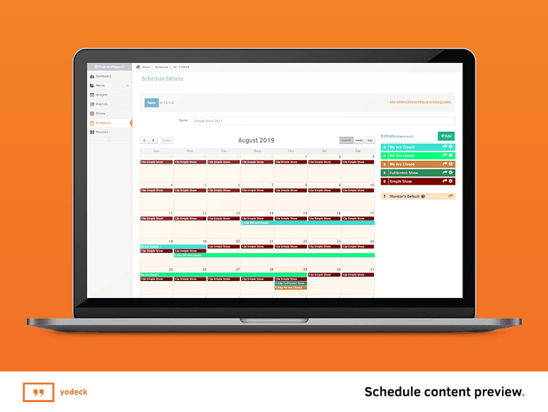 Yodeck Digital Signage Scheduling