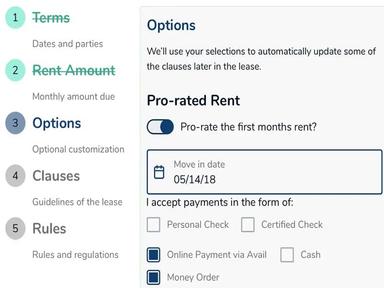 Avail Rental Lease Customization