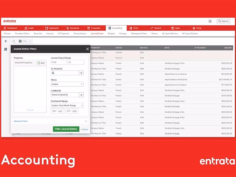 Entrata Accounting