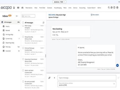 Escapia Messages Dashboard