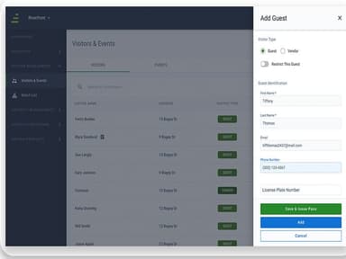 FRONTSTEPS Add Guest Screen