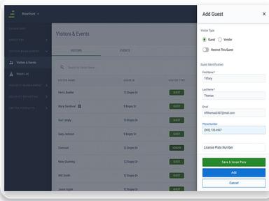 FRONTSTEPS Add Guest Screen