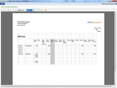 PMX Property Management Item of Property Occupancy