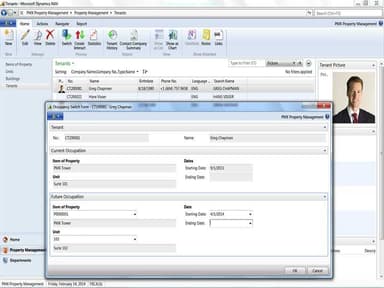PMX Property Management Occupancy Switch Form