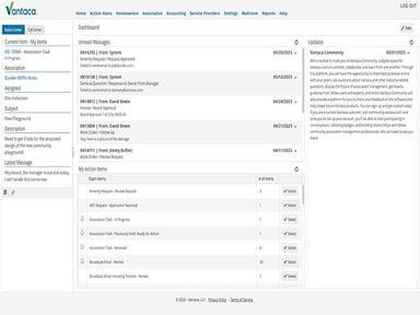 Vantaca Action Center Dashboard