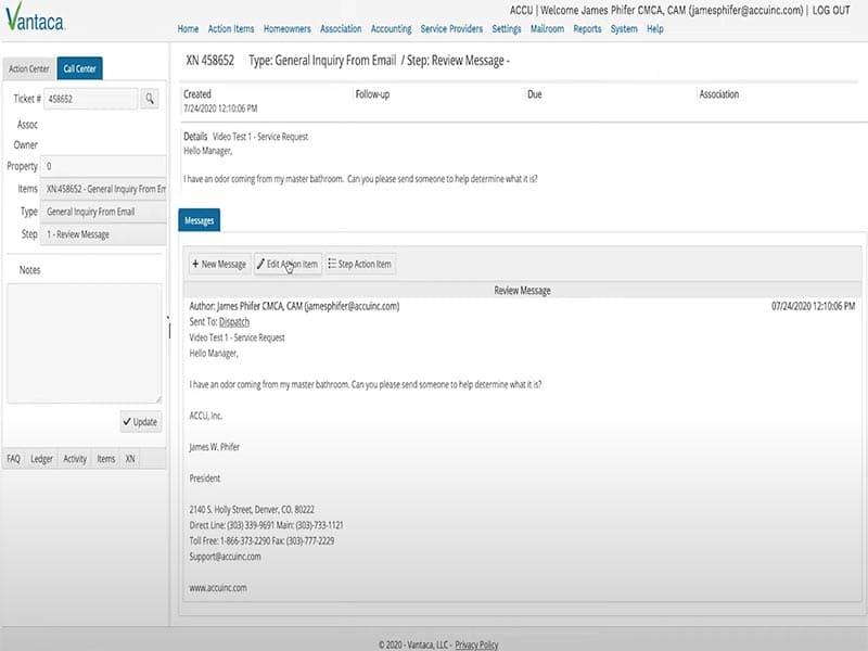 Vantaca Call Center Dashboard