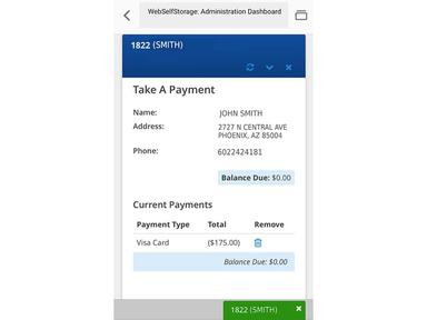 WebSelfStorage Payment Details
