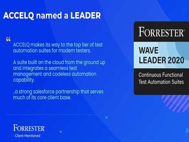 ACCELQ - Named a Leader - Forrester Wave Leader