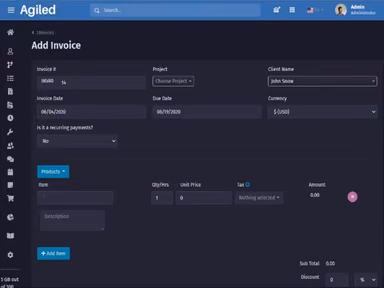 Agiled Software add invoice