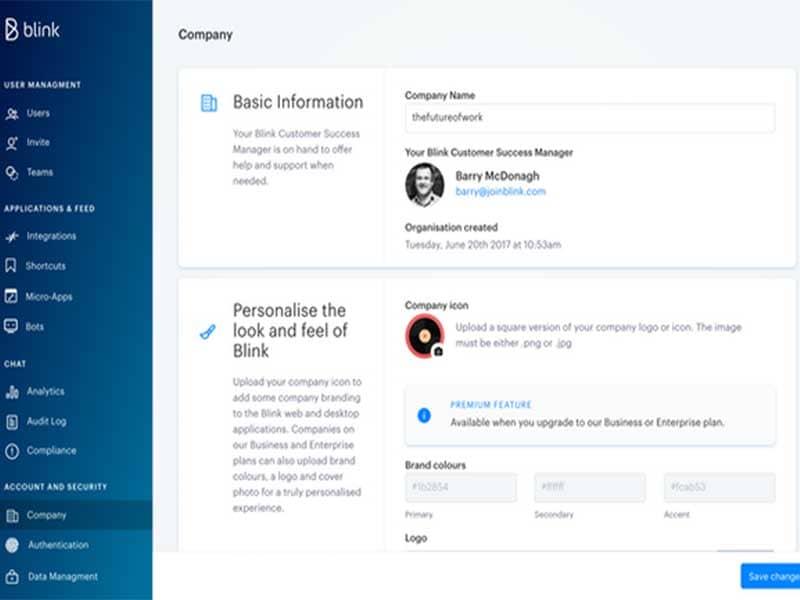Blink Software Account information