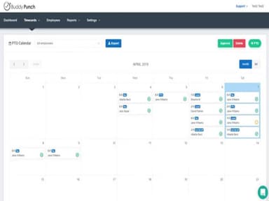Buddy Punch PTO Calendar