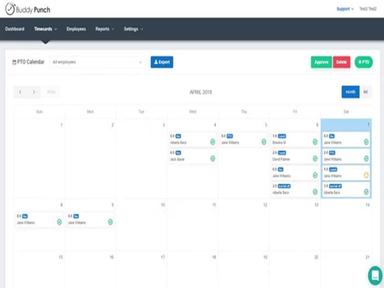 Buddy Punch PTO Calendar