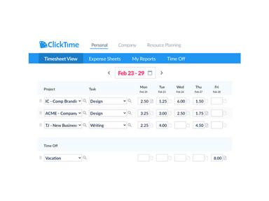 Clicktime Timesheet View