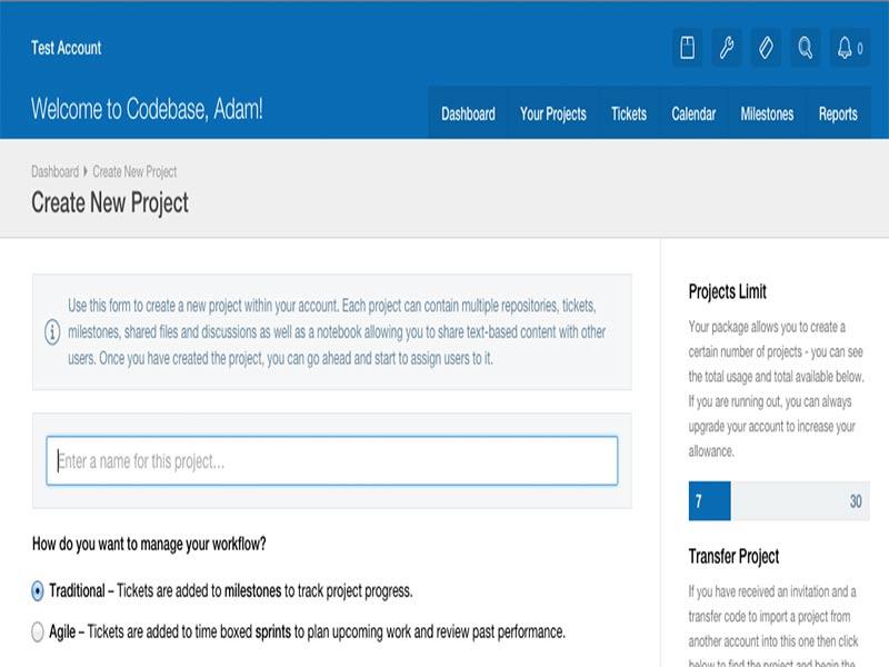 Codebase Create New Project