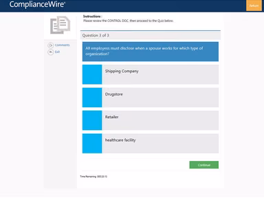ComplianceWire Quiz Creator