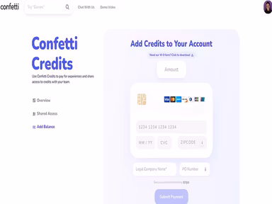 Confetti Pay with Confetti Credits