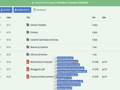 DealRoom Software Drag and drop
