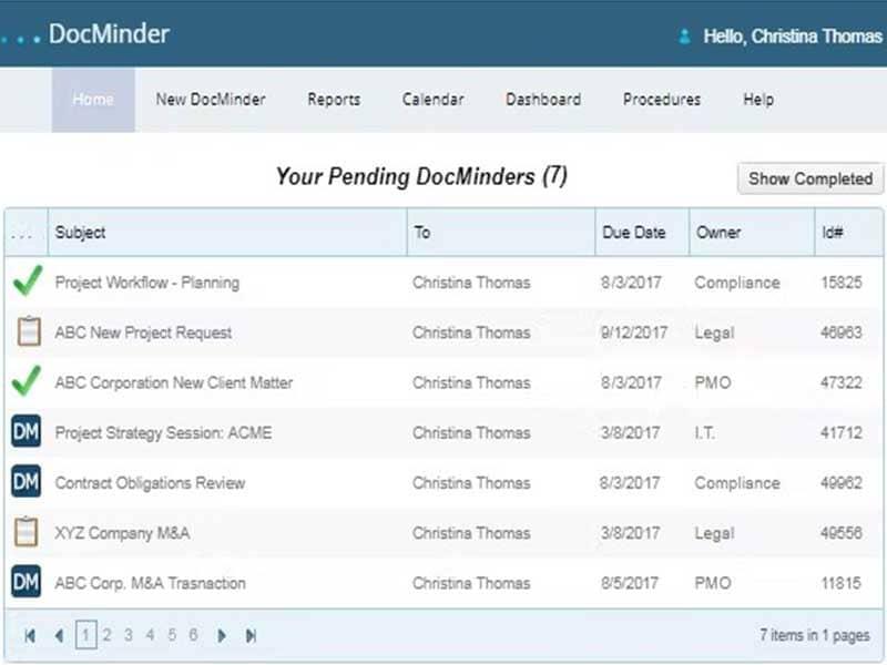 DocMinder Home Page