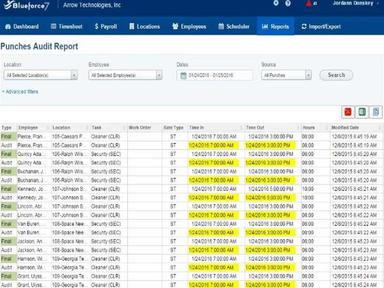 EPAY Systems Punches Audit History Report