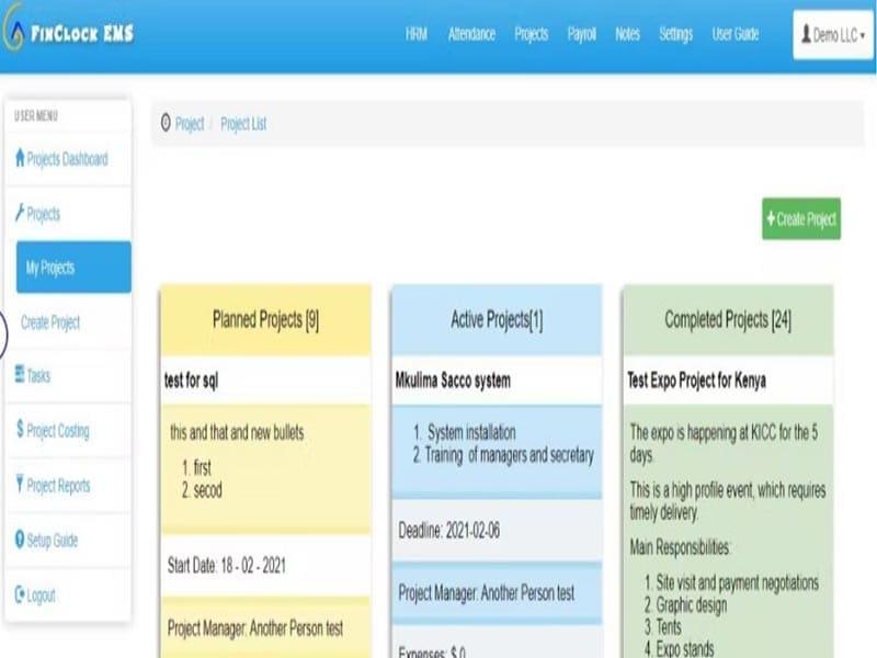 FinClock Projects