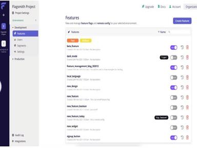 Flagsmith dashboard